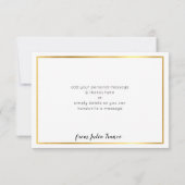 感謝の手紙　手書きゴールドスクリプト　ネイビーブルー 招待状 (裏面)