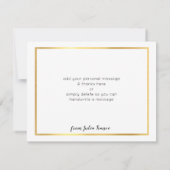 感謝の手紙　手書きゴールドスクリプト　ブラック 招待状 (裏面)