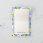 感謝の手紙 青いハイドランジア レース 花柄 フォーマル サンキューカード (内部)