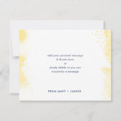 感謝の手紙　黄色の水彩筆記 招待状 (裏面)