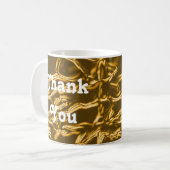 感謝の抽象芸術エレガント金ゴールド コーヒーマグカップ (正面左)