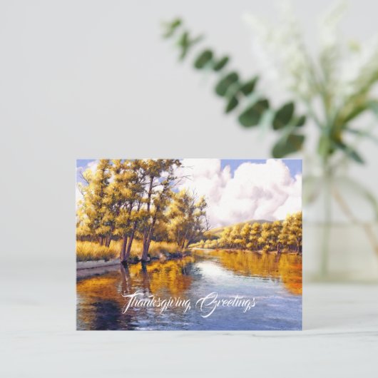 感謝の挨拶。秋景色 シーズンポストカード (スタンド正面)