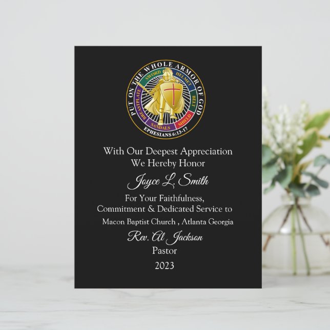 感謝の教会証明書 (スタンド正面)