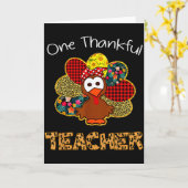 感謝の教師Tシャツ 面白い かわいい トルコ 感謝祭 カード (黄色い花)