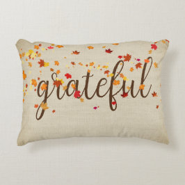 感謝の文字と紅葉 アクセントクッション