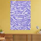 感謝の文字パープルキャンバス印刷の多言語 キャンバスプリント (インサイチュ (リビング))