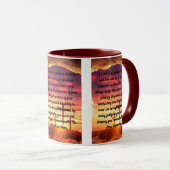 感謝の日々の祈りの言葉2トーンのマグカップ マグカップ (正面右)