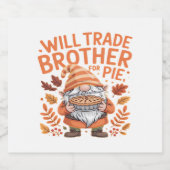 感謝の日にパイ格言のために兄弟を交換する スパークリングワインラベル (シングルラベル)