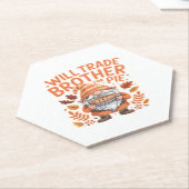 感謝の日にパイ格言のために兄弟を交換する ペーパーコースター (アングル)