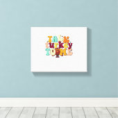 感謝の日に七面鳥を私に話おもしろいす キャンバスプリント (インサイチュ (ウッドフロア))