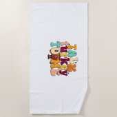 感謝の日に七面鳥を私に話おもしろいす ビーチタオル (正面)