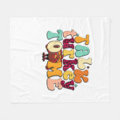 感謝の日に七面鳥を私に話おもしろいす フリースブランケット (正面(横))