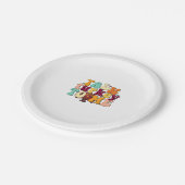 感謝の日に七面鳥を私に話おもしろいす ペーパープレート (アングル)