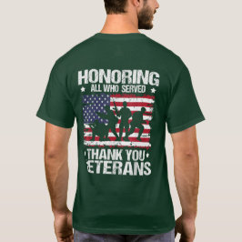 感謝の日に仕えたすべての人を賞賛する退役軍人 Tシャツ