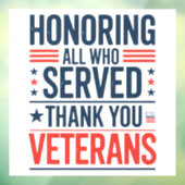 感謝の日に仕えたすべての名誉退役軍人 ウィンドウサイン (シート3)