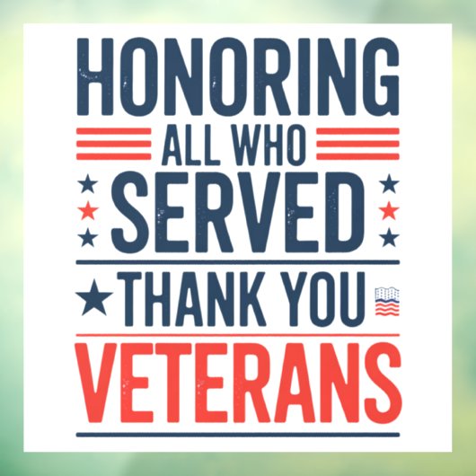 感謝の日に仕えたすべての名誉退役軍人 ウィンドウサイン (シート3)