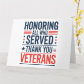 感謝の日に仕えたすべての名誉退役軍人 カード (黄色い花)