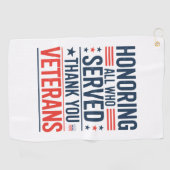 感謝の日に仕えたすべての名誉退役軍人 ゴルフタオル (横)