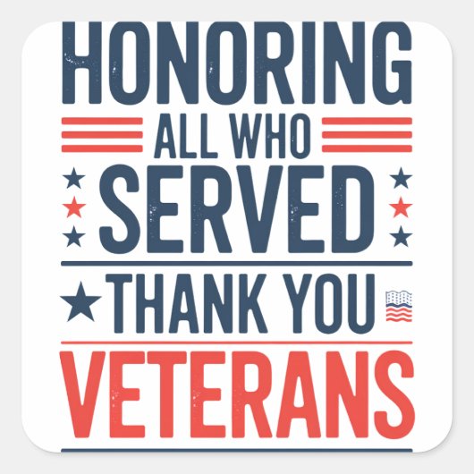 感謝の日に仕えたすべての名誉退役軍人 スクエアシール (正面)