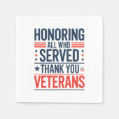 感謝の日に仕えたすべての名誉退役軍人 スタンダードカクテルナプキン (正面)