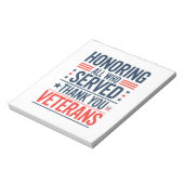 感謝の日に仕えたすべての名誉退役軍人 ノートパッド (回転)