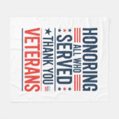 感謝の日に仕えたすべての名誉退役軍人 フリースブランケット (正面(横))