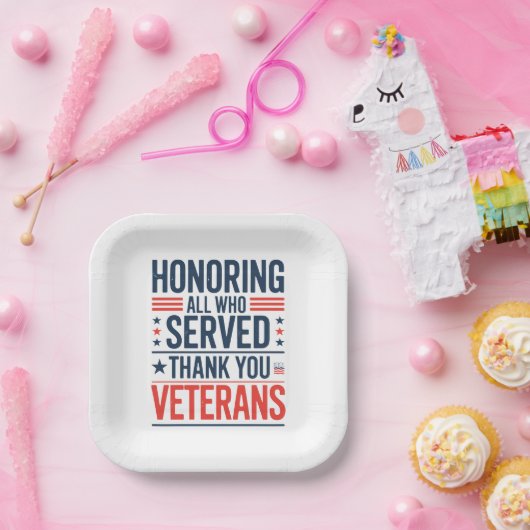 感謝の日に仕えたすべての名誉退役軍人 ペーパープレート (パーティー)