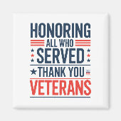 感謝の日に仕えたすべての名誉退役軍人 マグネット (正面)