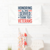 感謝の日に仕えたすべての名誉退役軍人 横断幕 (インサイチュ)