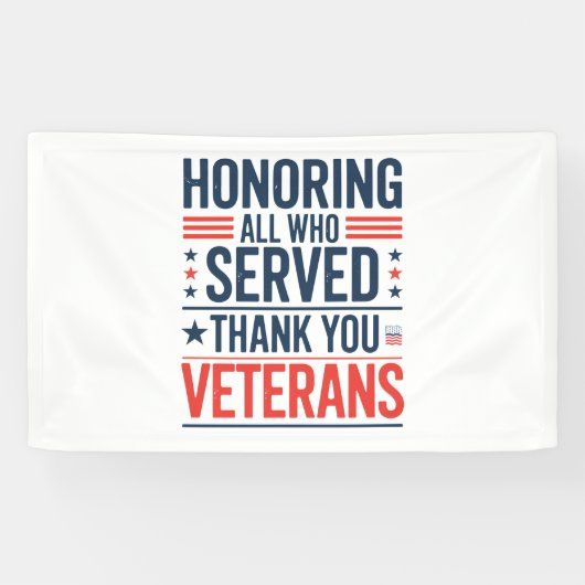 感謝の日に仕えたすべての名誉退役軍人 横断幕 (横)