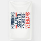 感謝の日に仕えたすべての名誉退役軍人 横断幕 (縦)
