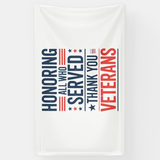 感謝の日に仕えたすべての名誉退役軍人 横断幕 (縦)