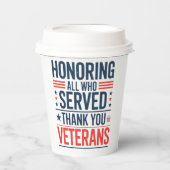 感謝の日に仕えたすべての名誉退役軍人 紙コップ (正面)