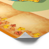 感謝の日の引用文とトルコと感謝 ポスター (角)