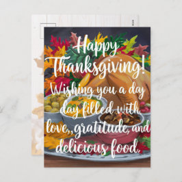 感謝の日の愛と感謝 シーズンポストカード