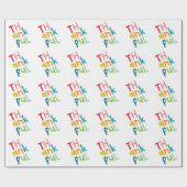 感謝の明モダンるいカラフルタイポグラフィ ラッピングペーパー (フラット)