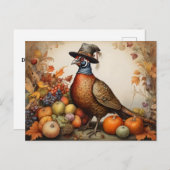 感謝の時に着るキジ ポストカード (正面/裏面)