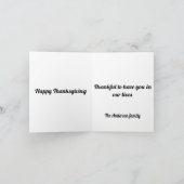 感謝の時 - かぼちゃと葉 カード (内部)