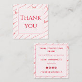 感謝の書道バレンタインデーロマンチック スクエア名刺 (正面/裏面)