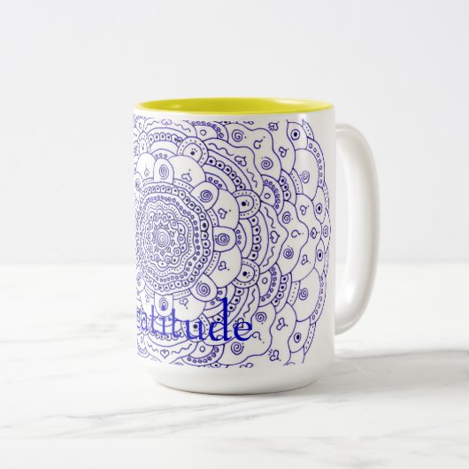 感謝の曼荼羅のマグ ツートーンマグカップ (正面右)