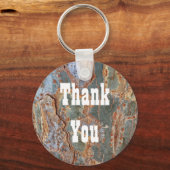 感謝の木の素朴樹皮抽象芸術感謝 キーホルダー (正面)