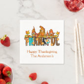 感謝の格言秋感謝祭秋カボチャ スタンダードカクテルナプキン (インサイチュ)