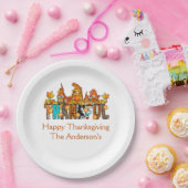 感謝の格言秋感謝祭秋カボチャ ペーパープレート (パーティー)