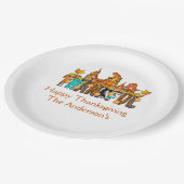 感謝の格言秋感謝祭秋カボチャ ペーパープレート (アングル)