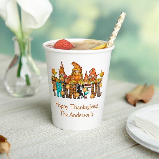 感謝の格言秋感謝祭秋カボチャ 紙コップ (インサイチュ)