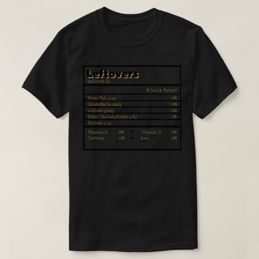 感謝の残りの栄養事実クリスおもしろいス Tシャツ (デザイン正面)