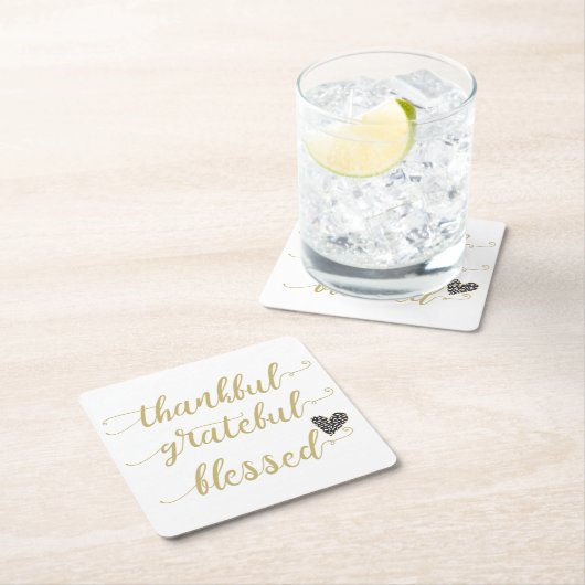 感謝の気持ちあ賛美る感謝の休暇 スクエアペーパーコースター (インサイチュ)