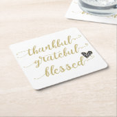 感謝の気持ちあ賛美る感謝の休暇 スクエアペーパーコースター (アングル)