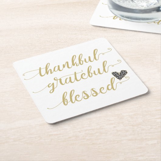 感謝の気持ちあ賛美る感謝の休暇 スクエアペーパーコースター (アングル)