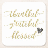 感謝の気持ちあ賛美る感謝の休暇 スクエアペーパーコースター (正面)
